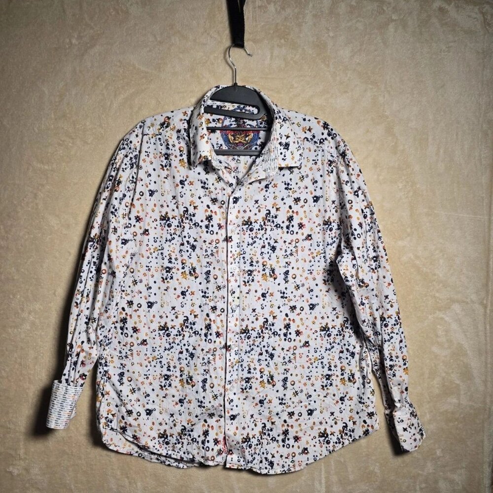 Robert Graham Men’s Large Abstract Design Long Sleeve Button Down‎ Shirt.469